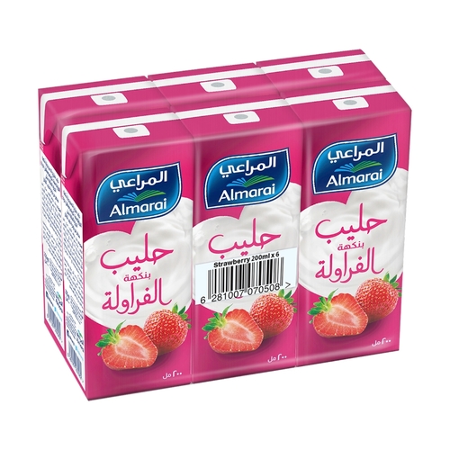 المراعي حليب بنكهة الفراوله طويل الأمد 6 حبات * 200 مل - المراعي حليب بنكهة الفراوله طويل الأمد 6 حبات * 200 مل
