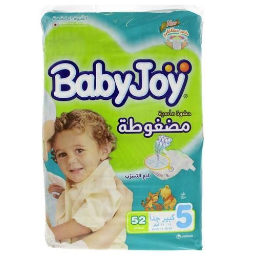 Baby Joy Compressed Size 5 Junior 14 - 23 kg Diapers 52 Pcs - Baby Joy Compressed Size 5 Junior 14 - 23 kg Diapers 52 Pcs