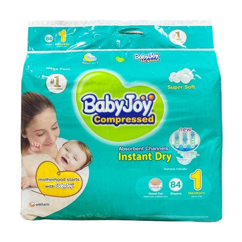 Baby Joy Size 1 Newborn Up To 4 kg Diapers 84 Pcs - Baby Joy Size 1 Newborn Up To 4 kg Diapers 84 Pcs
