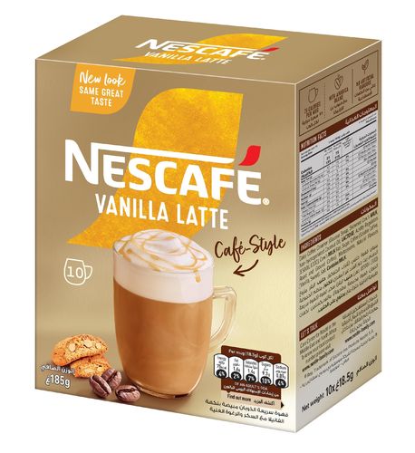 Nescafe Cafe Style Vanilla Latte 10 Pcs 185 g - Nescafe Cafe Style Vanilla Latte 10 Pcs 185 g