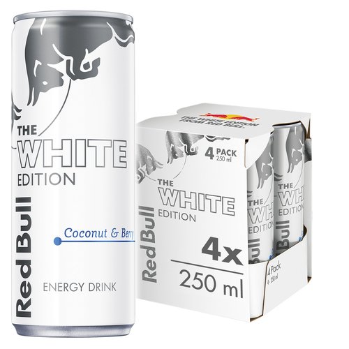 Red Bull White Edition Sugarfree Coconut & Berry Energy Drink 4 Pcs X 250 ml - Red Bull White Edition Sugarfree Coconut & Berry Energy Drink 4 Pcs X 250 ml