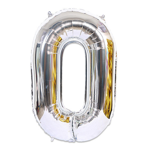 DSD Balloon Silver Number 0 Uninflated 1 Pcs - DSD Balloon Silver Number 0 Uninflated 1 Pcs