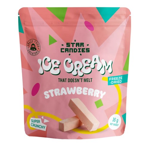 Star Candies Freeze Dried Strawberry Ice Cream Candy 16 g - Star Candies Freeze Dried Strawberry Ice Cream Candy 16 g