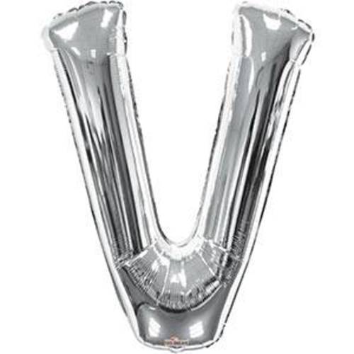 DSD Balloon Silver Letter V Uninflated 1 Pcs - DSD Balloon Silver Letter V Uninflated 1 Pcs