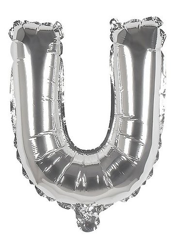 DSD Balloon Silver Letter U Uninflated 1 Pcs - DSD Balloon Silver Letter U Uninflated 1 Pcs