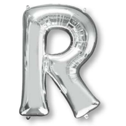 DSD Balloon Silver Letter R Uninflated 1 Pcs - DSD Balloon Silver Letter R Uninflated 1 Pcs