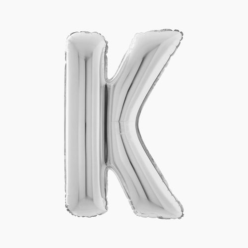 DSD Balloon Silver Letter K Uninflated 1 Pcs - DSD Balloon Silver Letter K Uninflated 1 Pcs