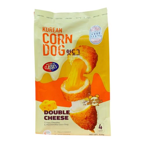 Good Seoul Korean Style Corn Dog Double Cheese Frozen 320 g - Good Seoul Korean Style Corn Dog Double Cheese Frozen 320 g