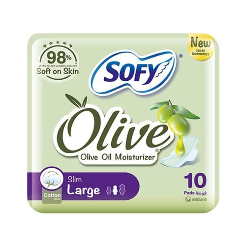 Sofy Olive Oil Moisturizer Slim Large 10 Pieces - Sofy Olive Oil Moisturizer Slim Large 10 Pieces