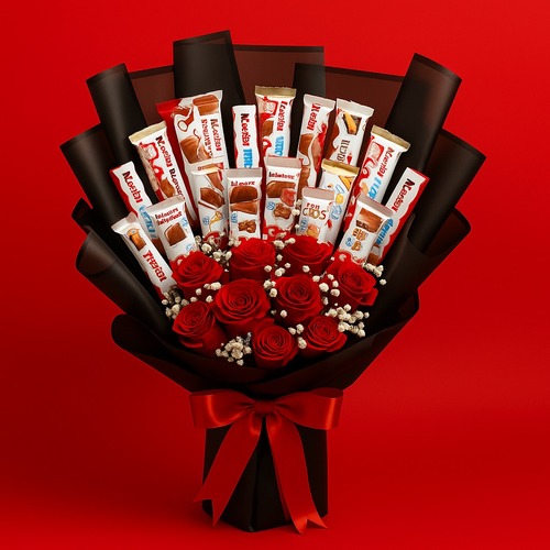 Bouquet Flowers Red Kinder - Bouquet Flowers Red Kinder