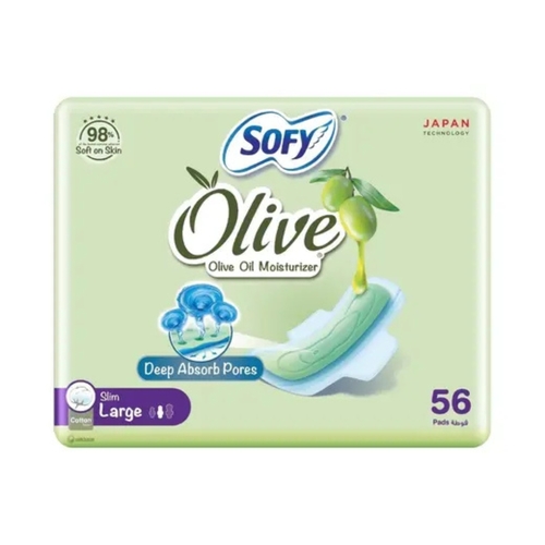 Sofy Olive Oil Moisturizer Slim Large 56 Pieces - Sofy Olive Oil Moisturizer Slim Large 56 Pieces