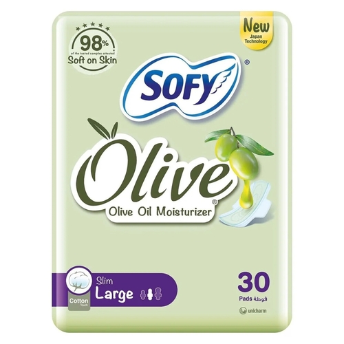 Sofy Olive Oil Moisturizer Slim Large 30 Pieces - Sofy Olive Oil Moisturizer Slim Large 30 Pieces