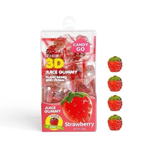 Candy Go 3D Juice Gummy Strawberry 100 g - Candy Go 3D Juice Gummy Strawberry 100 g