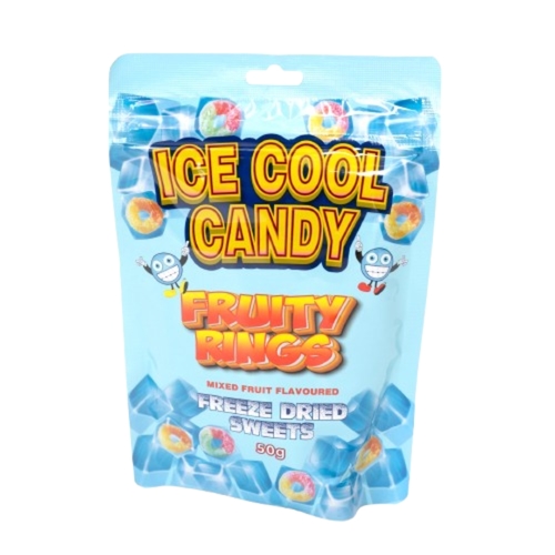 Ice Cool Candy Fruity Rings Freeze Dried Sweets 50 g - Ice Cool Candy Fruity Rings Freeze Dried Sweets 50 g