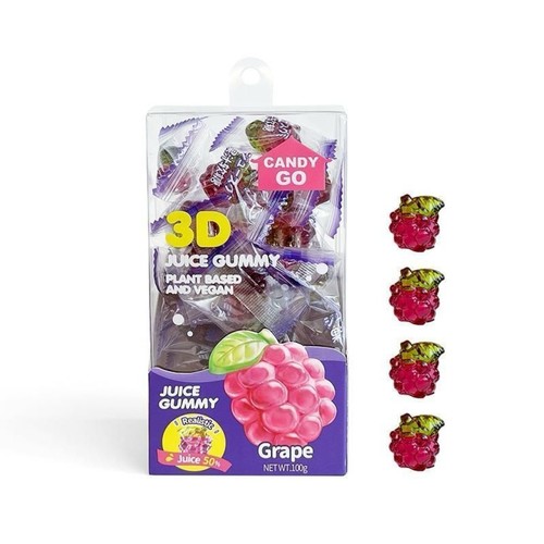 Candy Go 3D Juice Gummy Grape 100 g - Candy Go 3D Juice Gummy Grape 100 g