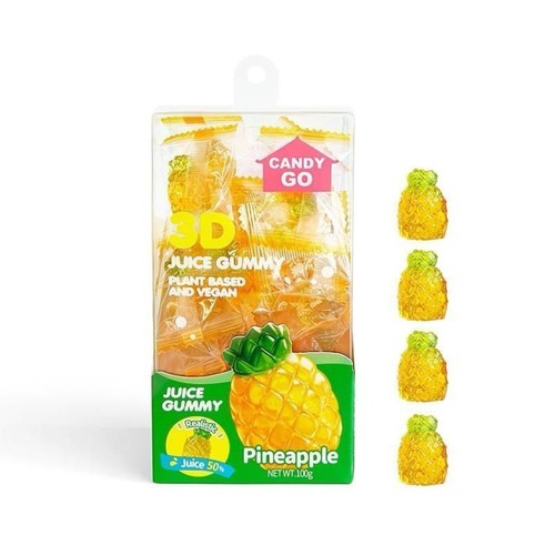 Candy Go 3D Juice Gummy Pineapple 100 g - Candy Go 3D Juice Gummy Pineapple 100 g