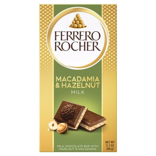 Ferrero Rocher Milk Chocolate with Hazelnut & Macadamia 90 g - Ferrero Rocher Milk Chocolate with Hazelnut & Macadamia 90 g
