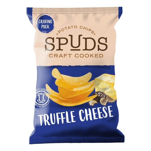 Spuds Truffle Cheese Potato Chips Craft Cooked 145 g - Spuds Truffle Cheese Potato Chips Craft Cooked 145 g
