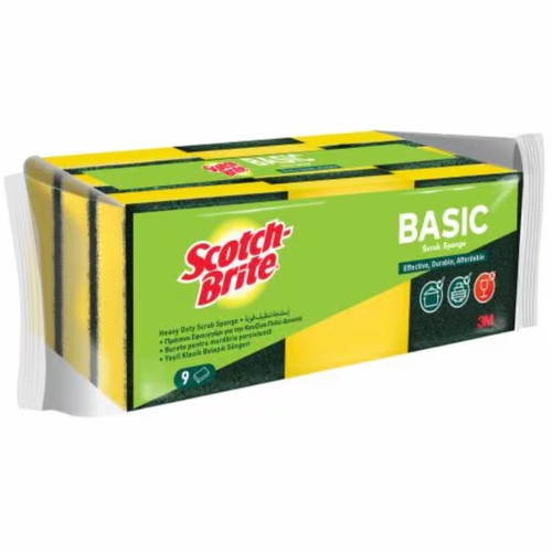 Scotch Brite Scrub Sponge Flat Heavy Duty 9 PCS - Scotch Brite Scrub Sponge Flat Heavy Duty 9 PCS