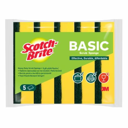 Scotch Brite Scrub Sponge Flat Heavy Duty 5 PCS - Scotch Brite Scrub Sponge Flat Heavy Duty 5 PCS