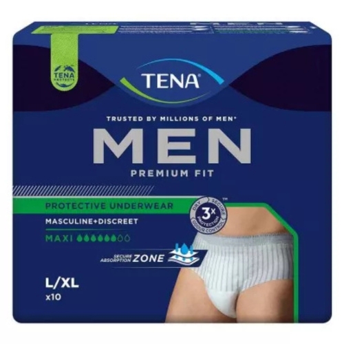 Tena Protective Underware For Men Premium Fit Maxi L / XL 10 pcs - Tena Protective Underware For Men Premium Fit Maxi L / XL 10 pcs