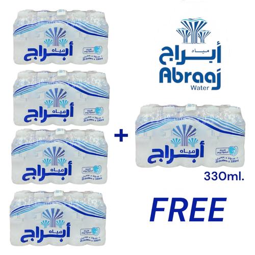 Abraaj Drinking Water Low Sodium 20 Bottles X 330 ml Offer 4 Packs + 1 Free - Abraaj Drinking Water Low Sodium 20 Bottles X 330 ml Offer 4 Packs + 1 Free