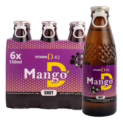 Vitamin D3 & K2 Mango D Carbonated Flavoured Drink 6 Pcs X 150 ml - Vitamin D3 & K2 Mango D Carbonated Flavoured Drink 6 Pcs X 150 ml
