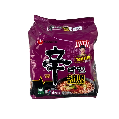 Nongshim Shin Ramyun Jayfal Tom Yum Noodles 4 Pcs X 123 g - Nongshim Shin Ramyun Jayfal Tom Yum Noodles 4 Pcs X 123 g