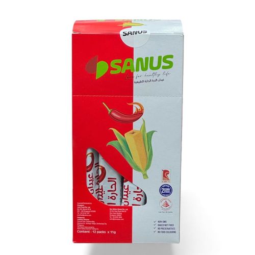 SANUS Spicy Pepper Corn Sticks 12 PCS X 11 g - SANUS Spicy Pepper Corn Sticks 12 PCS X 11 g
