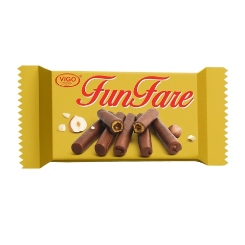 Vigo FunFare Wafer Roll Hazelnut Filled 30 g - Vigo Fun Fare Wafer Roll Hazelnut Filled 30 g