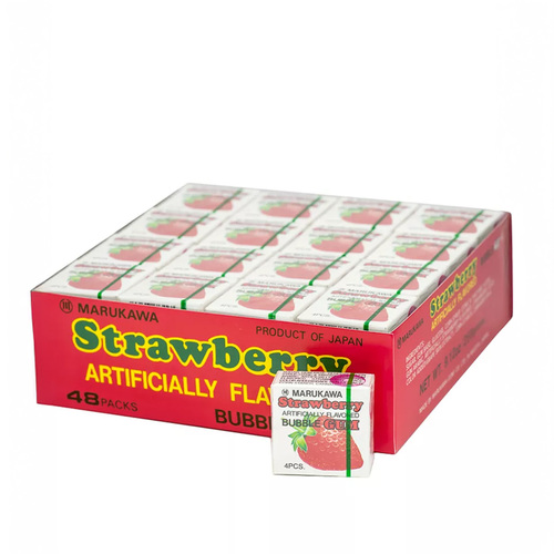 Murasawa Strawberry Flavored Bubble Gum 48 PCS - Murasawa Strawberry Flavored Bubble Gum 48 PCS