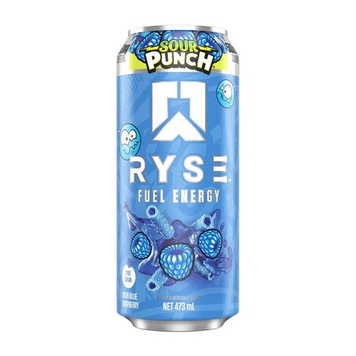 Ryse Fuel Energy Drink Sour Blue Raspberry Zero Sugar 473 Ml - Ryse Fuel Energy Drink Sour Blue Raspberry Zero Sugar 473 Ml