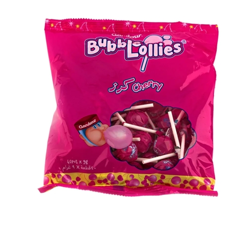 Ghandour Bubble Lollipops Cherry Flavored 35 pcs 301 g - Ghandour Bubble Lollipops Cherry Flavored 35 pcs 301 g