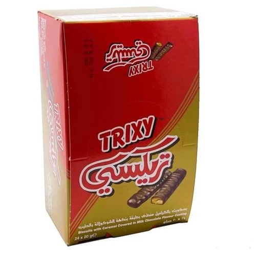 TRIXY Biscuits With Caramel Covered In Milk Chocolate 24 PCS X 20 g - TRIXY Biscuits With Caramel Covered In Milk Chocolate 24 PCS X 20 g