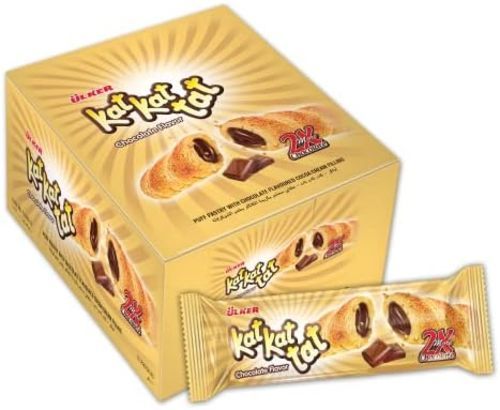 Ulker Kat Kat Tat Puff Pastry with Chocolate Cream 12 Pcs X 24 g - Ulker Kat Kat Tat Puff Pastry with Chocolate Cream 12 Pcs X 24 g