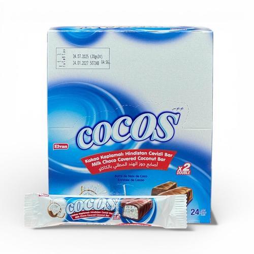 Elvan Cocos Chocolate Covered Coconut Bar 24 PCS X 20 g - Elvan Cocos Chocolate Covered Coconut Bar 24 PCS X 20 g