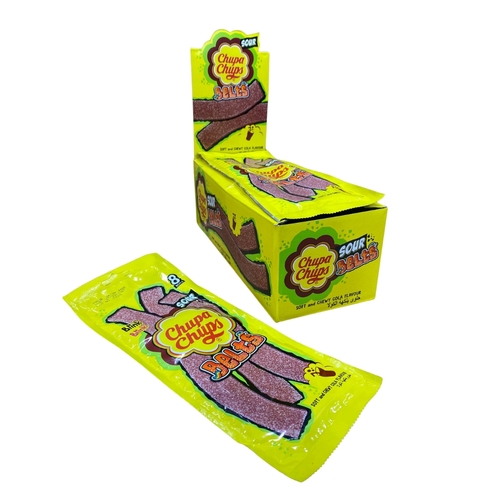 Chupa Chups Blink Cola Flavour 8 Sour Belts Soft Candy 12 Pcs X 57 g - Chupa Chups Blink Cola Flavour 8 Sour Belts Soft Candy 12 Pcs X 57 g