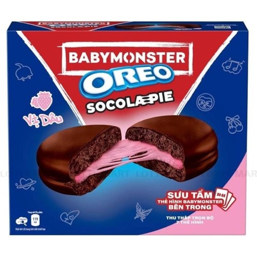 Oreo Baby Monster Chocolate Strawberry Flavor Pie 336 g - Oreo Baby Monster Chocolate Strawberry Flavor Pie 336 g