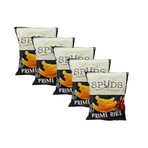 Offer Spuds Prime Ribs  Potato Chips Craft Cooked 5 PCS X 40 g - Offer Spuds Prime Ribs  Potato Chips Craft Cooked 5 PCS X 40 g