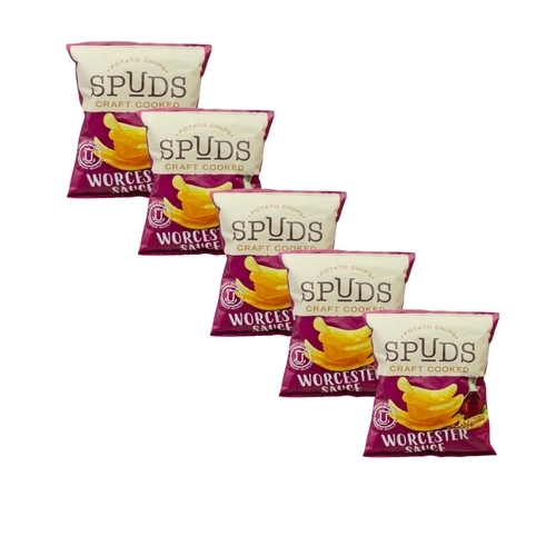 Offer Spuds Worcester Sauce Potato Chips Craft Cooked 5 PCS X 40 g - Offer Spuds Worcester Sauce Potato Chips Craft Cooked 5 PCS X 40 g