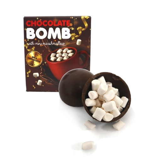 Chocolate Bomb with Mini Marshmallow 84% Chocolate 38 g - Chocolate Bomb with Mini Marshmallow 84% Chocolate 38 g