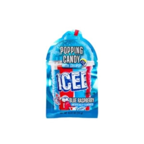 Popping Candy With Lollipop Icee Blue Raspberry Artifically Flavored 15 g - Popping Candy With Lollipop Icee Blue Raspberry Artifically Flavored 15 g