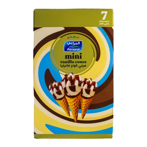 Almarai Mini Vanilla Cone Ice Cream 196 ml - Almarai Mini Vanilla Cone Ice Cream 196 ml