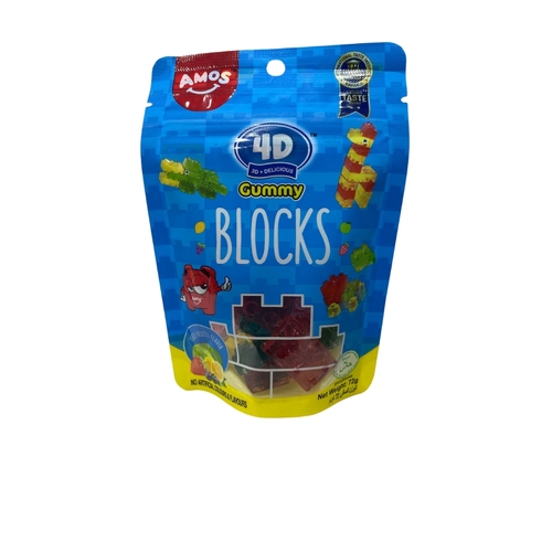 Amos 4 D Gummy Candy Blocks Mxed Fruits Flavor 72 g - Amos 4 D Gummy Candy Blocks Mxed Fruits Flavor 72 g