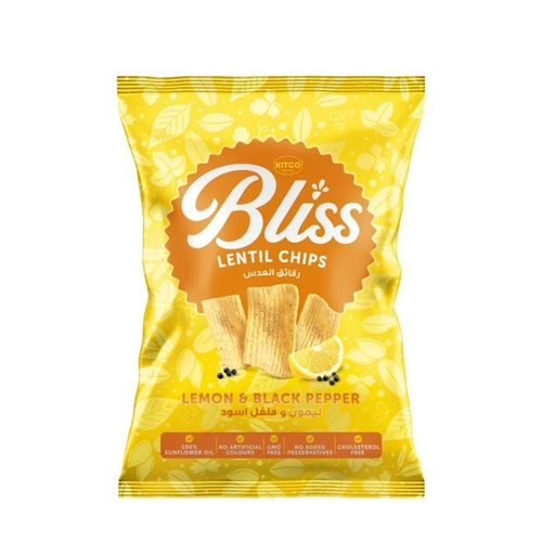 Kitco Bliss Lemon & Black Pepper Lentil Chips 34 g - Kitco Bliss Lemon & Black Pepper Lentil Chips 34 g