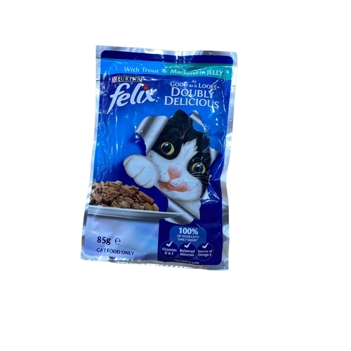 Purina Felix Adult Cat Food With Trout & Mackerel In Jelly 85 g - Purina Felix Adult Cat Food With Trout & Mackerel In Jelly 85 g