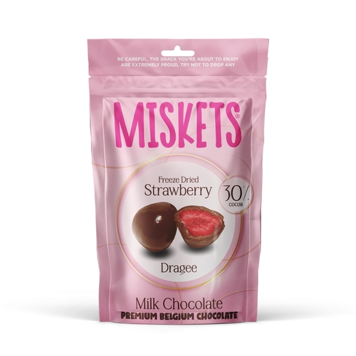 Miskets Freeze Dried Strawberry Coated With Milk Chocolate 80 g - Miskets Freeze Dried Strawberry Coated With Milk Chocolate 80 g
