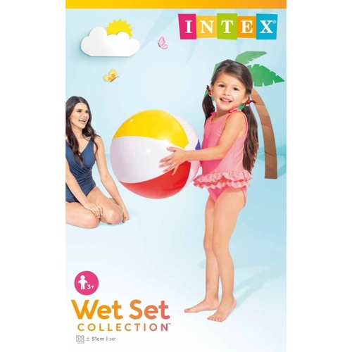 Intex Assorted Color Glossy Panel Ball 51 cm - Intex Assorted Color Glossy Panel Ball 51 cm
