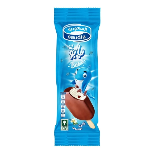 Saudia Baboo Vanilla Ice Cream Stick 65 ml - Saudia Baboo Vanilla Ice Cream Stick 65 ml