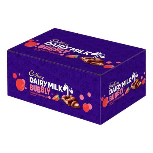 Cadbury Dairy Milk Bubbly Strawberry Milk Chocolate 12 PCS X 27 g - Cadbury Dairy Milk Bubbly Strawberry Milk Chocolate 12 PCS X 27 g